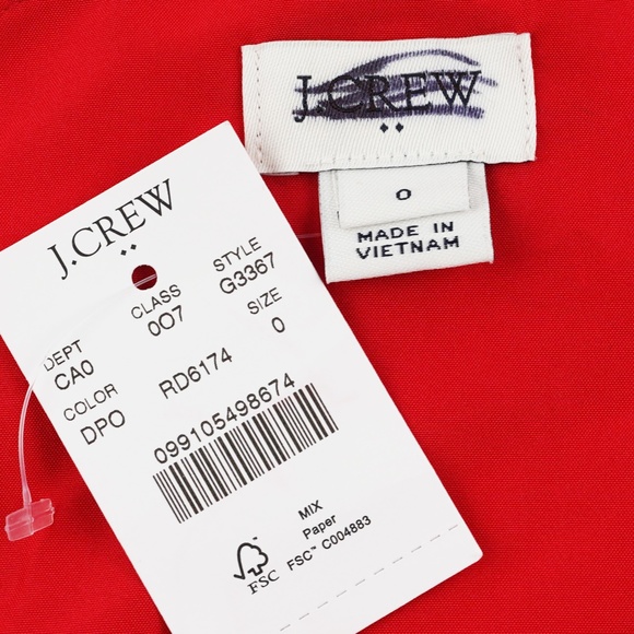 New JCREW Size 0 Scalloped Cami Top in Red - Picture 4 of 4